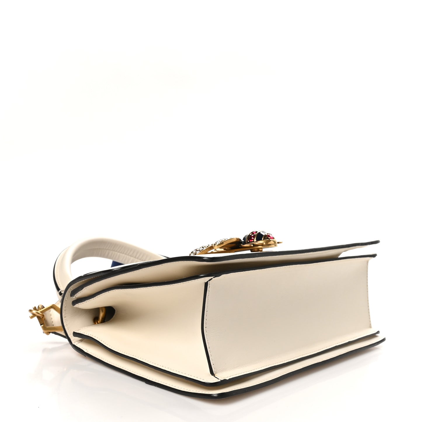 Calfskin Sylvie Web Small Queen Margaret Top Handle Bag White