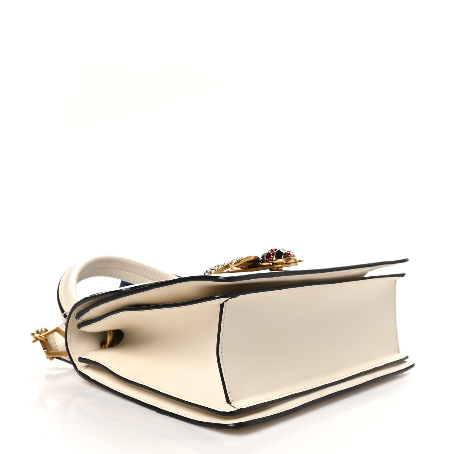 Gucci Calfskin Sylvie Web Small Queen Margaret Top Handle Bag White 4 of 10