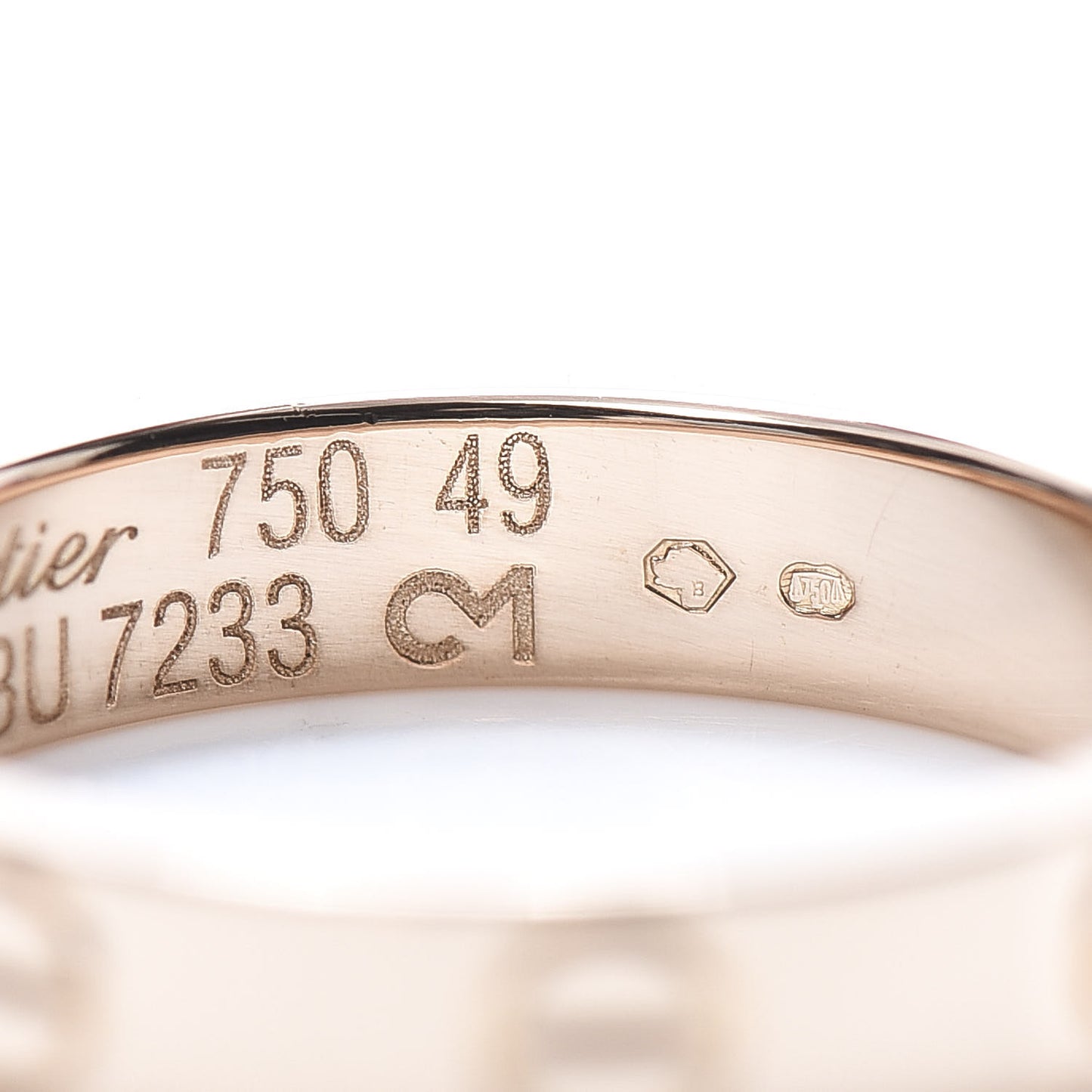18K Pink Gold 3.5mm LOVE Wedding Band Ring 49 5
