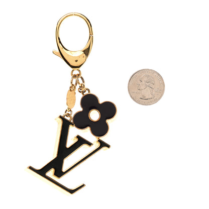 Louis Vuitton Metal Enamel Fleur De Monogram Bag Charm Dore 3 of 4