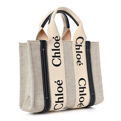 Chloe Cotton Calfskin Small Woody Ribbon Tote White 4 of 25