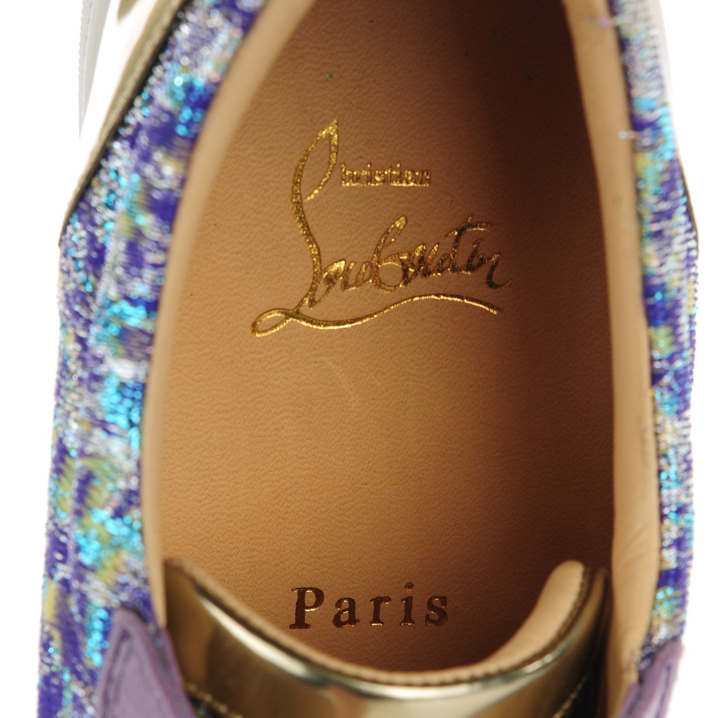 Crystal Metallic Suede Peacock Woven Lurex Gondolastrass Sneakers 40.5 Version Digitale
