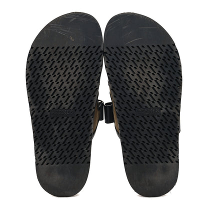 Hermes Canvas Calfskin Mens Chypre Sandals 42 Kaki Black 5 of 9