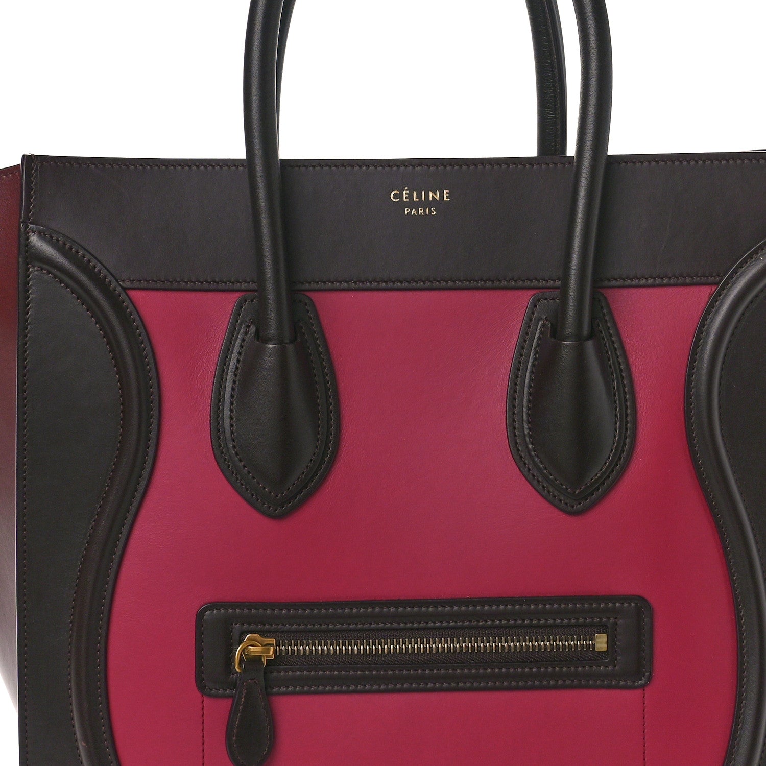 Celine Satin Calfskin Mini Tri-Color Luggage Purple Orchid 7 of 12