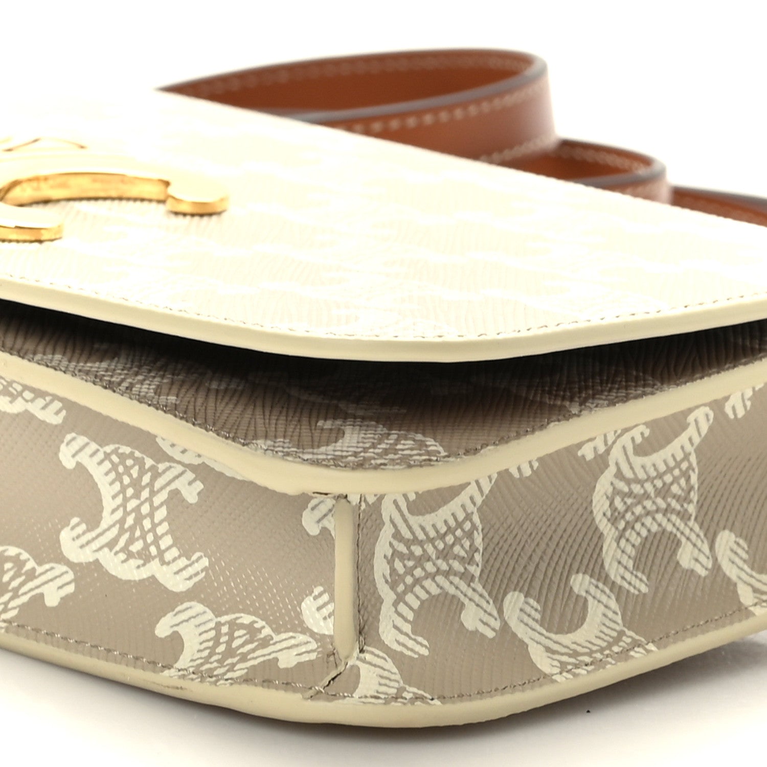 Celine Canvas Calfskin Triomphe Multipochette Grege 9 of 9