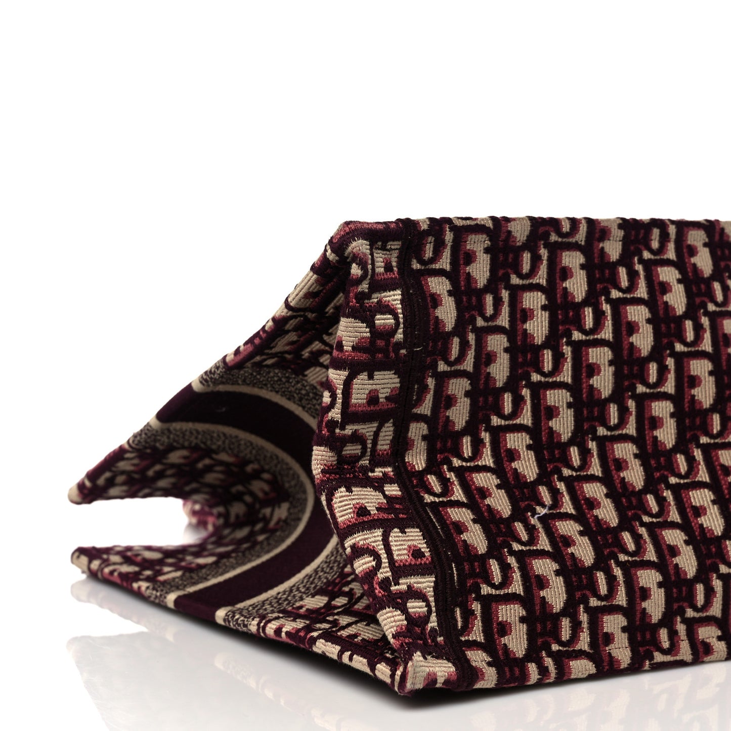 Oblique Medium Book Tote Burgundy Multicolor