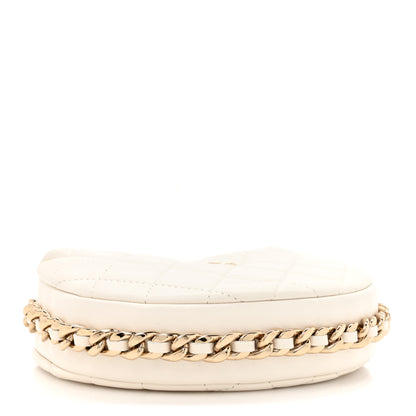 Chanel Lambskin Quilted Chain Around Pouch White 4 of 11