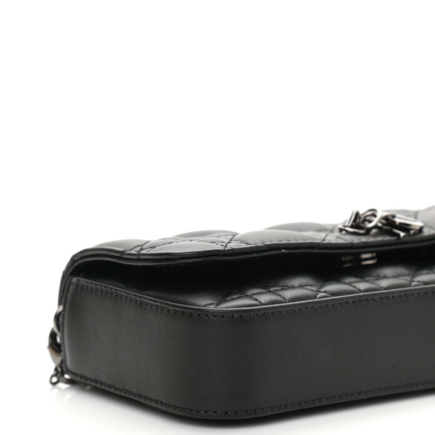Christian Dior Lambskin Cannage Dior Talk Phone Pouch Black 9 of 10