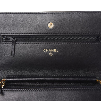 Chanel Lambskin Quilted Egyptian Amulet Wallet On Chain WOC Black 6 of 11