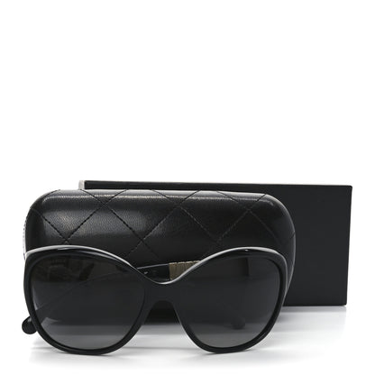 Chanel Crystal Baguette Polarized Cat Eye Sunglasses 5309-B Black 7 of 7
