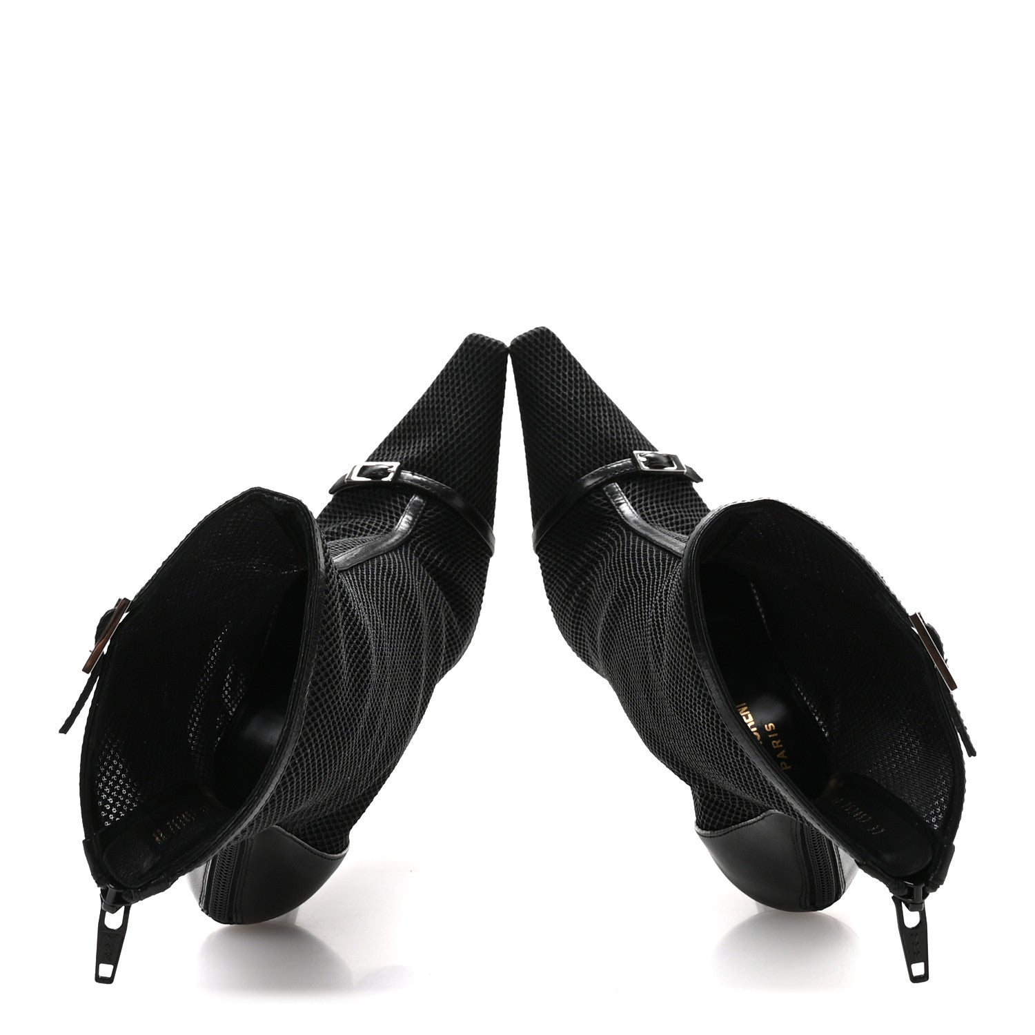 Saint Laurent Elba Applique Tulle Aston 115 Boots 37 Black 2 of 9
