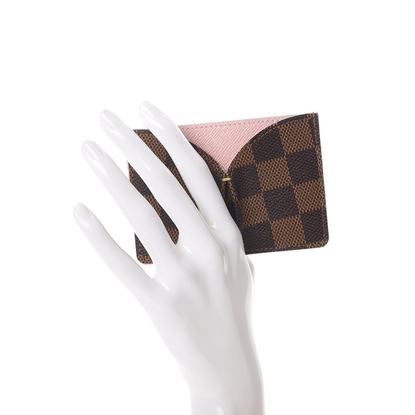 Damier Ebene Caissa Card Holder Rose Ballerine