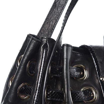 Jimmy Choo Python Calfskin Embossed Ramona Tote Black 9 of 11