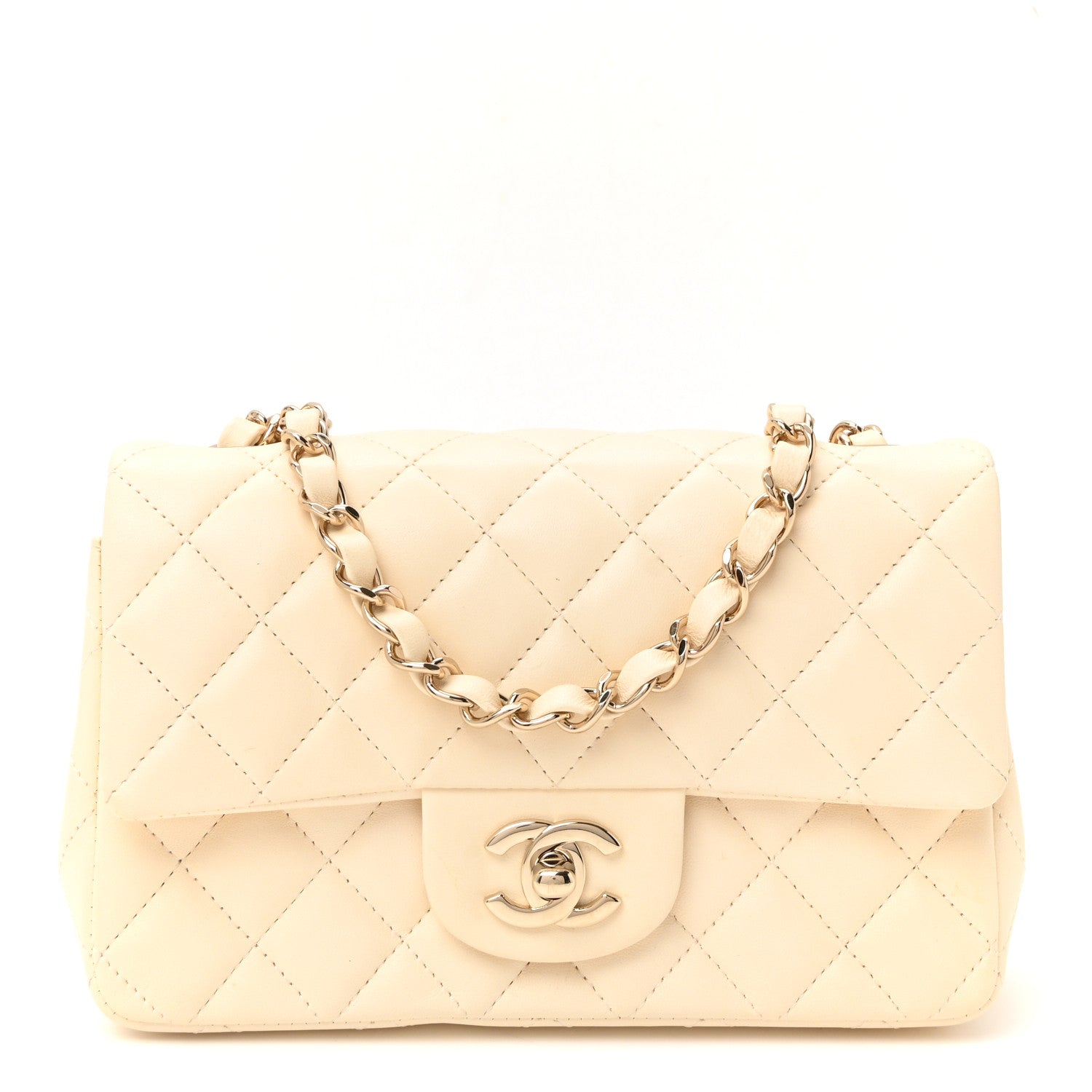 Chanel Lambskin Quilted Mini Rectangular Flap White 1 of 11