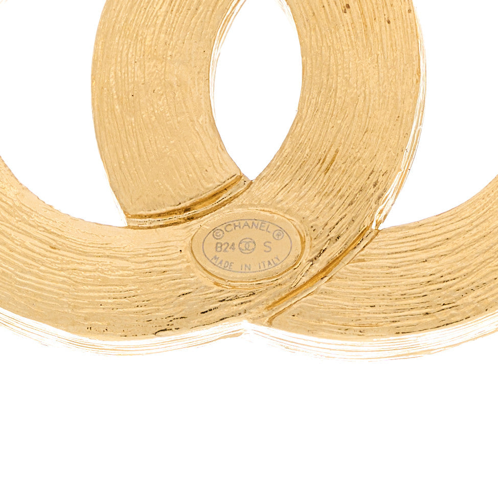 Chanel Metal Crystal CC Baguette Earrings Gold 4 of 5