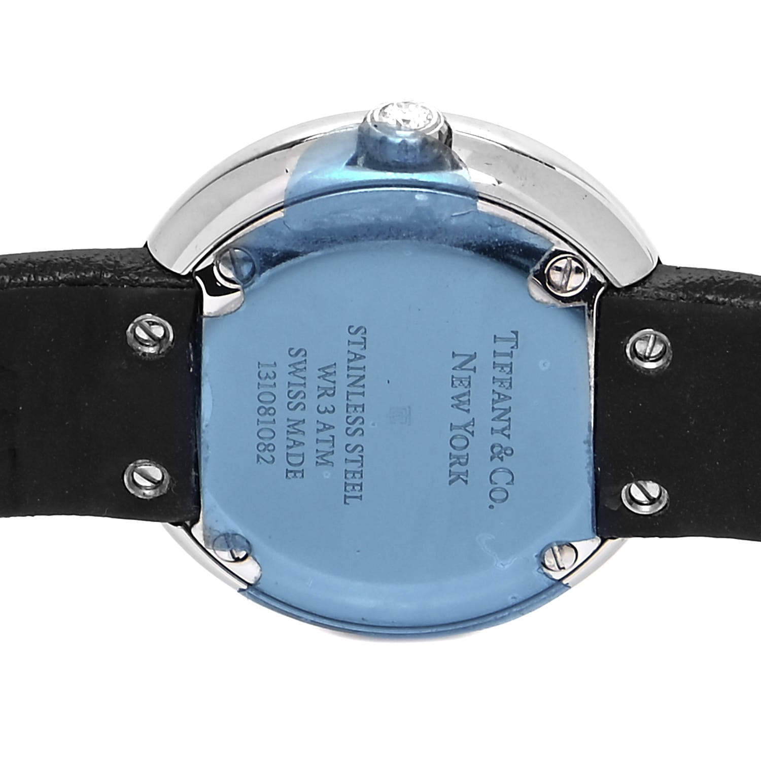 Tiffany Stainless Steel Calfskin Diamond Bezel 24mm Atlas 2-Hand Quartz Watch Tiffany Blue 4 of 5