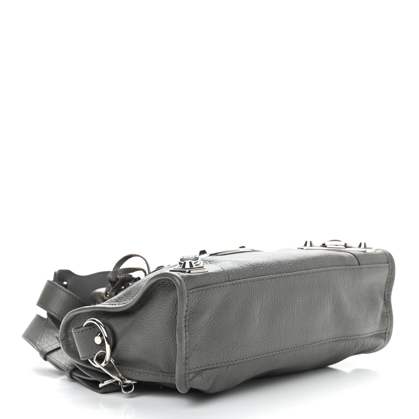 Chevre Silver Metallic Edge Hardware Mini City Gris Acier