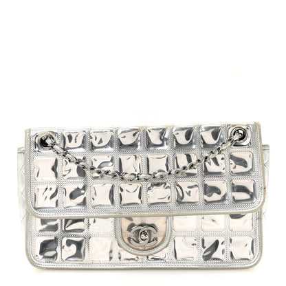 Chanel Vinyl Large Ice Cube Flap Silver 1 of 16