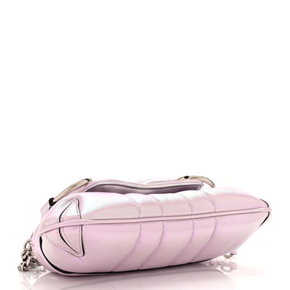 Gucci Iridescent Nappa Vertical Matelasse Small Maxi Horsebit Chain Shoulder Bag Escape Pink 4 of 10