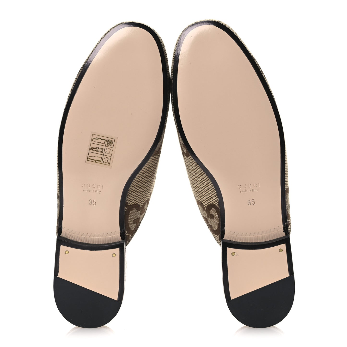 Monogram Jumbo GG Malaga Kid Womens Princetown Slippers 35 Camel Ebony New Acero Beige