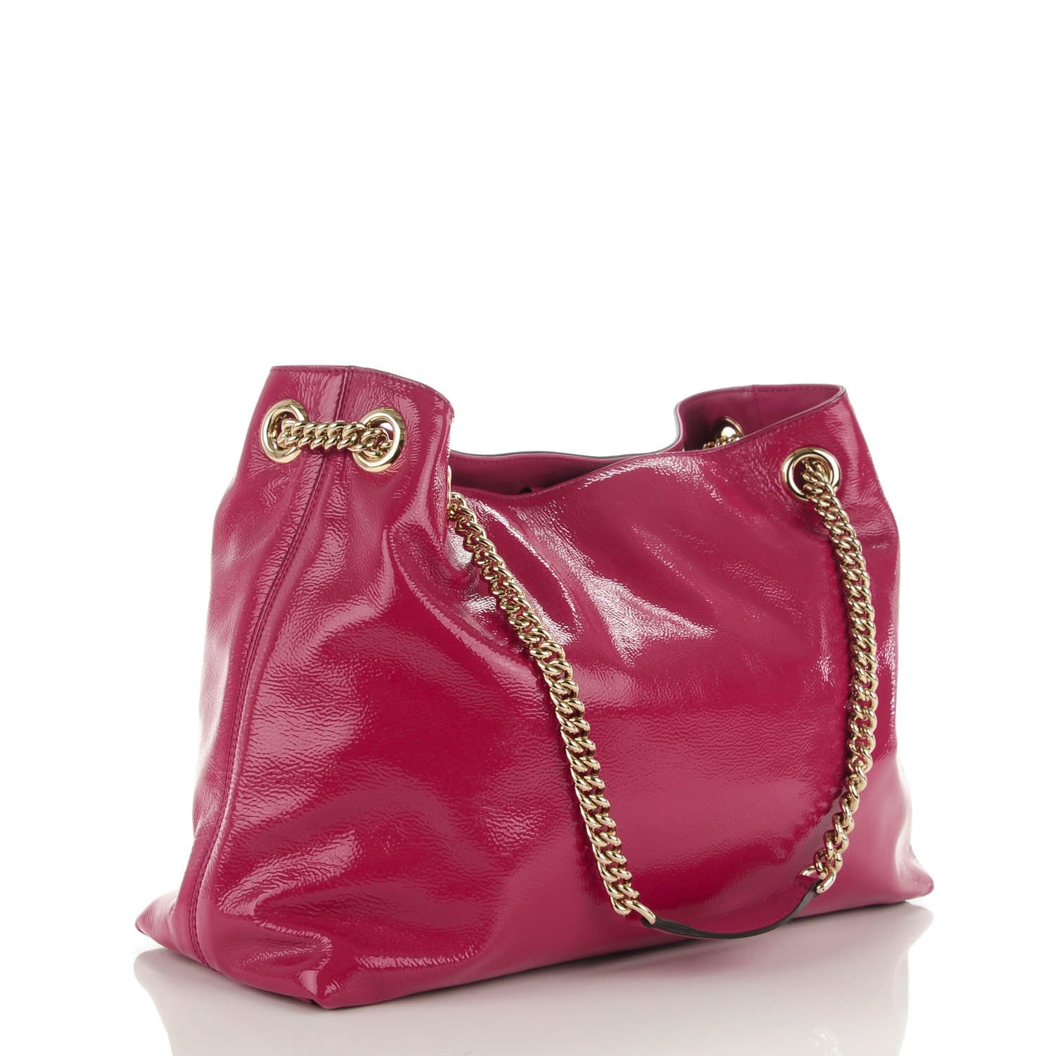 Gucci Vernice Naplack Medium Soho Chain Shoulder Bag Bright Bouganville 3 of 7