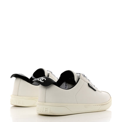 Chanel Calfskin CC Womens Sneakers 37 White 4 of 12