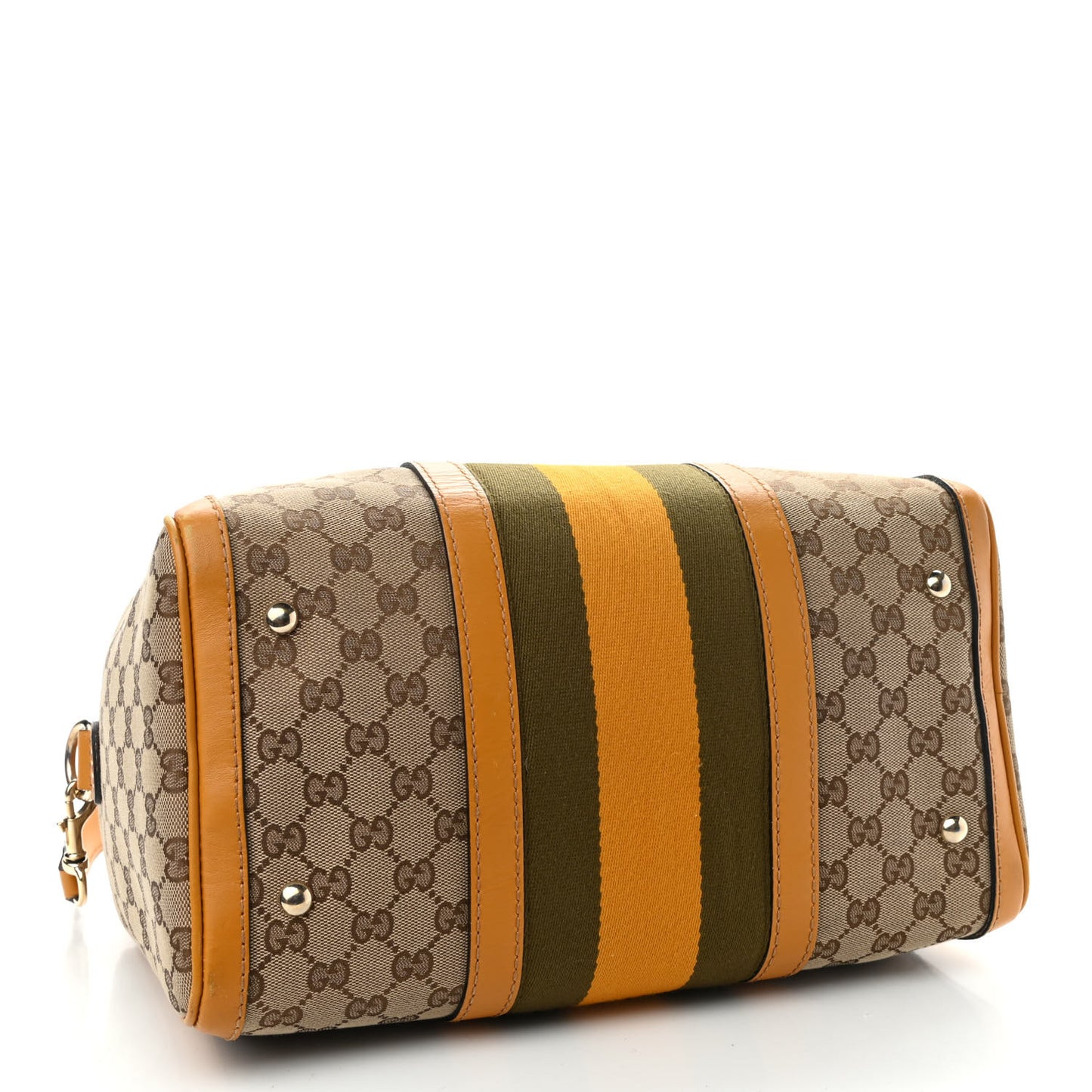 Monogram Selleria Calfskin Vintage Web Medium Boston Beige Ebony Yellow