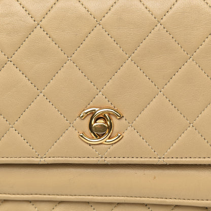 Chanel Lambskin Quilted Medium Double Flap Beige 10 of 15