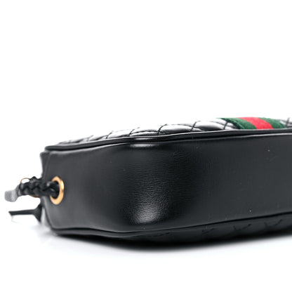 Gucci Calfskin Trapuntata Web Mini GG Shoulder Bag Black 7 of 9