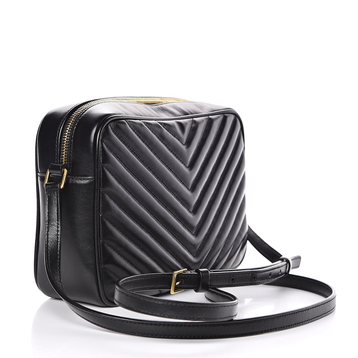 Calfskin Matelasse Monogram Lou Camera Bag Black