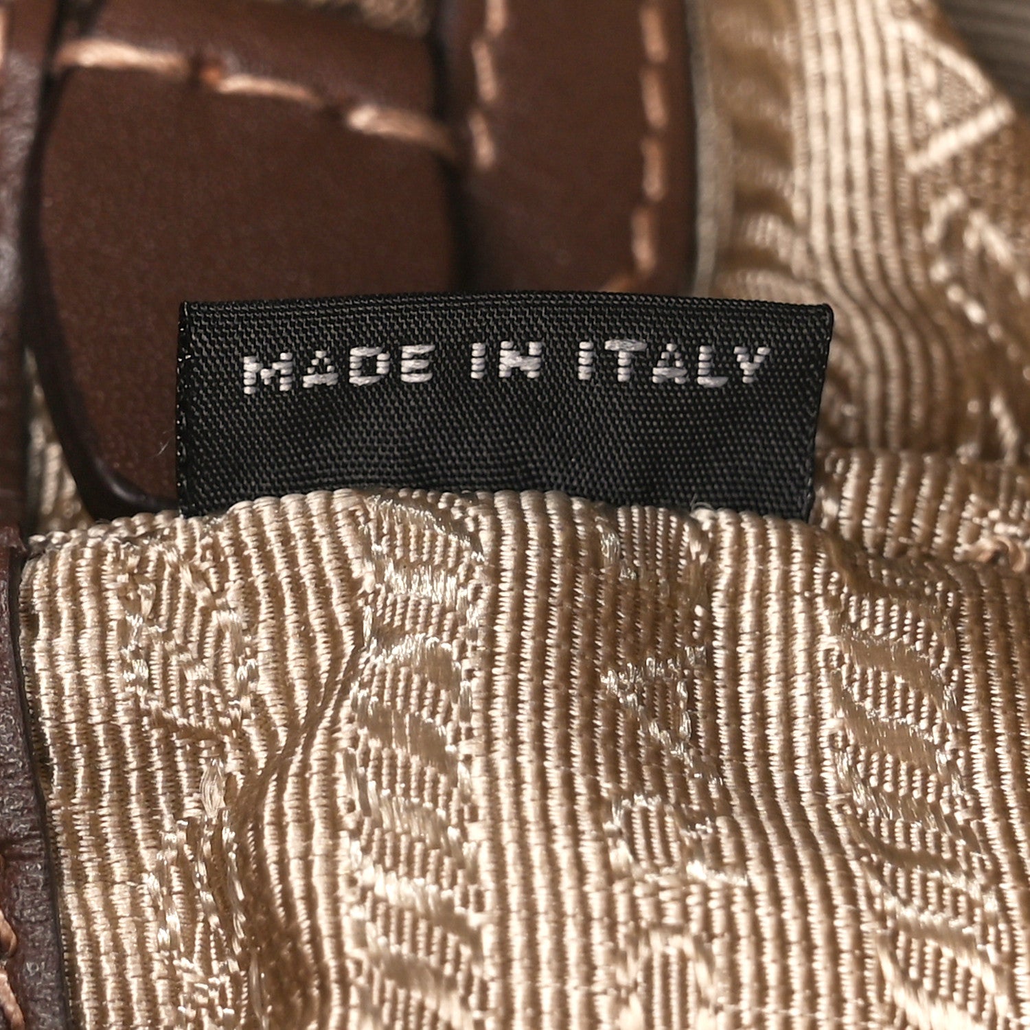 Prada Jacquard Logo Small Flat Messenger Bag Corda Bruciato 9 of 12