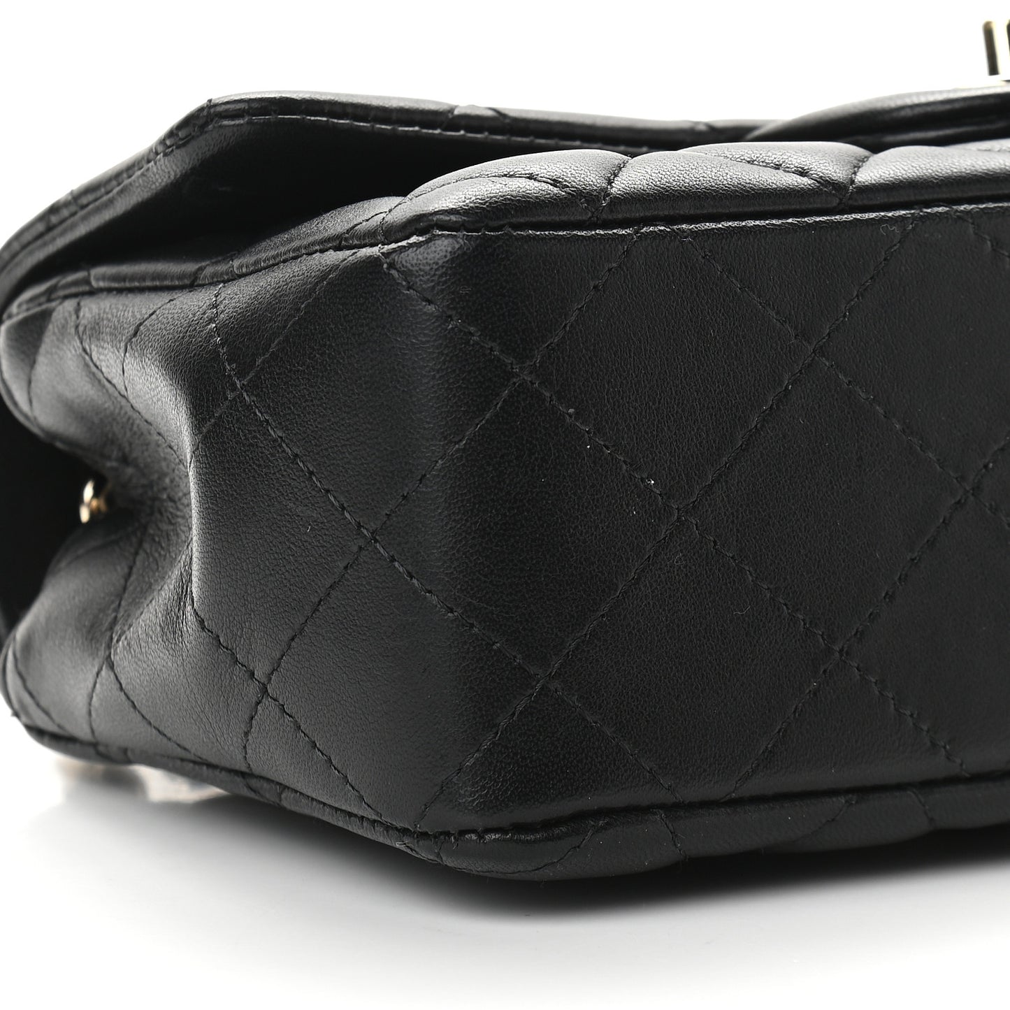 Lambskin Quilted Mini Rectangular Flap Black