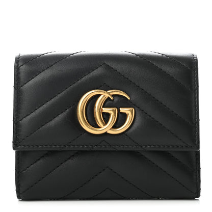 Gucci Calfskin Matelasse GG Marmont Wallet Black 1 of 7