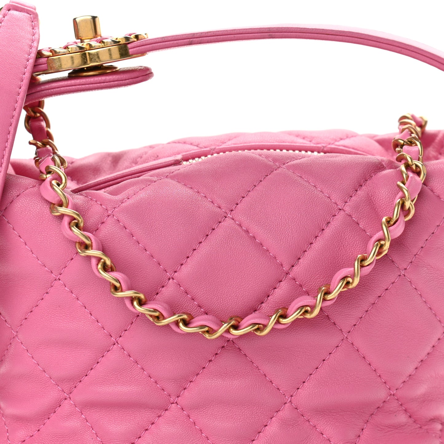 Lambskin Quilted Small Perfect Meeting Hobo Pink