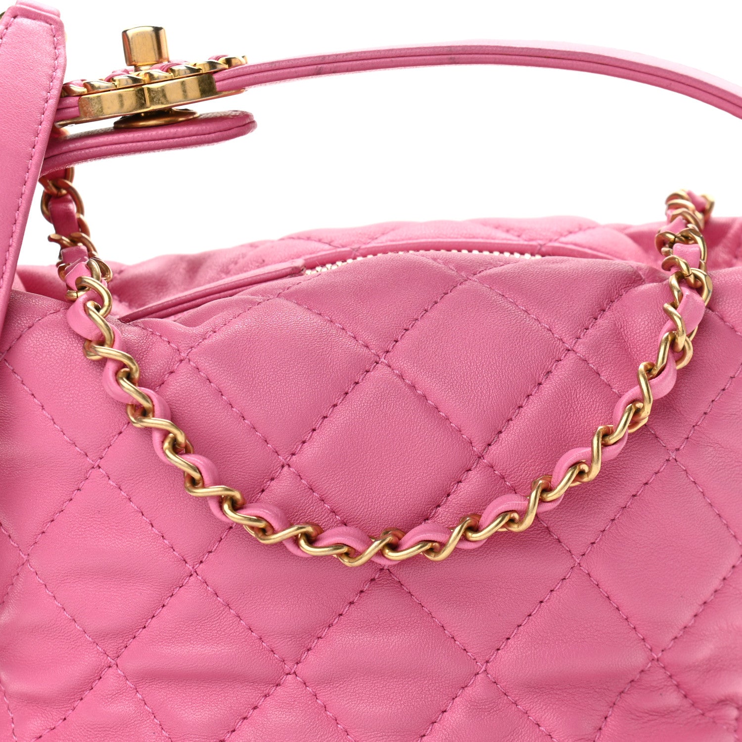 Chanel Lambskin Quilted Small Perfect Meeting Hobo Pink 8 of 12