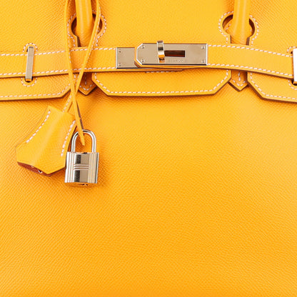 Hermes Epsom Candy Birkin 30 Jaune D'Or Feu 7 of 9