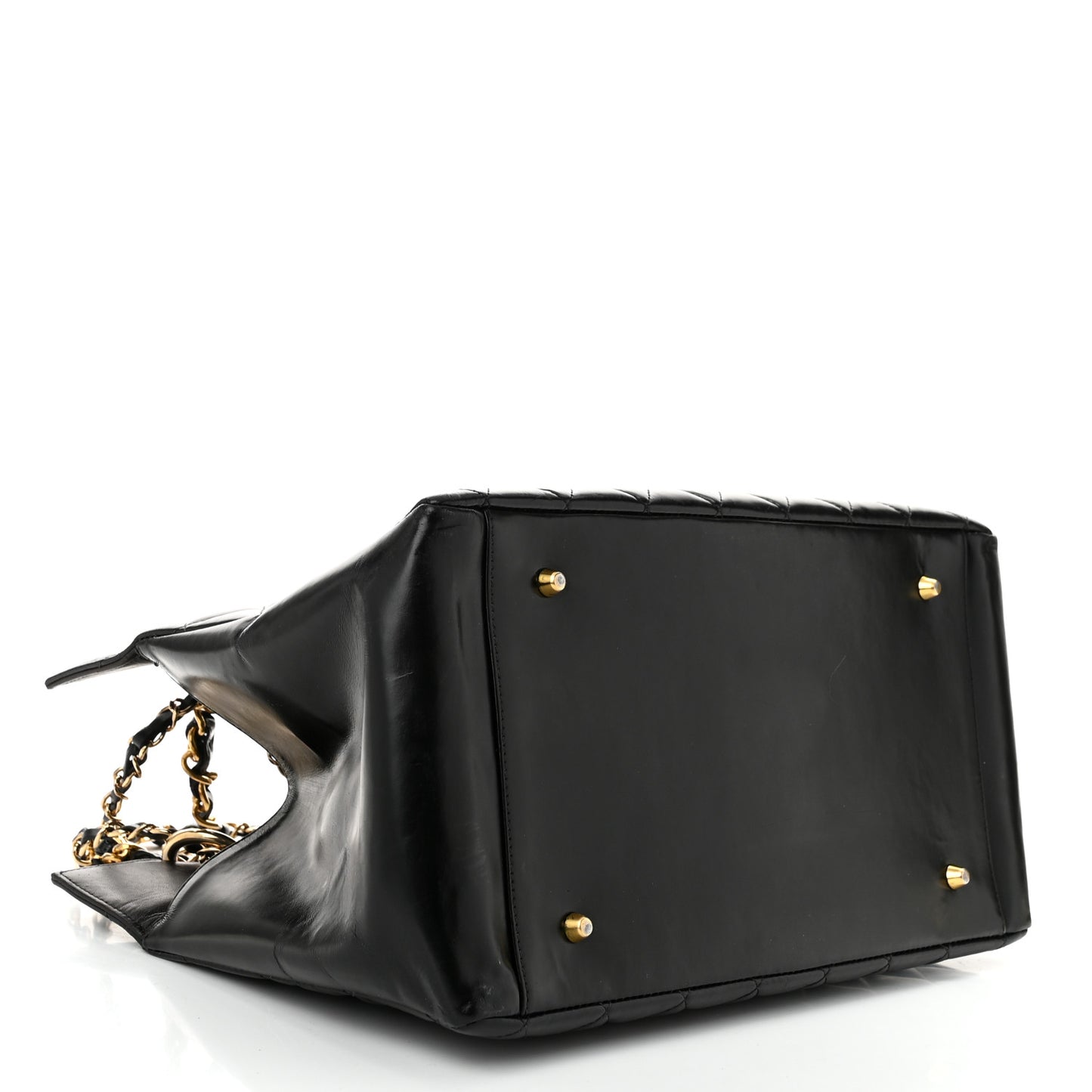 Patent Quilted Grand Shopping Tote GST Black