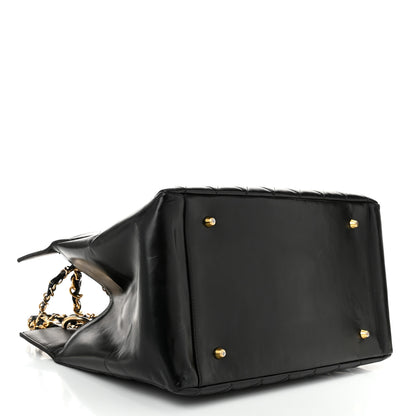 Chanel Patent Quilted Grand Shopping Tote GST Black 4 of 12