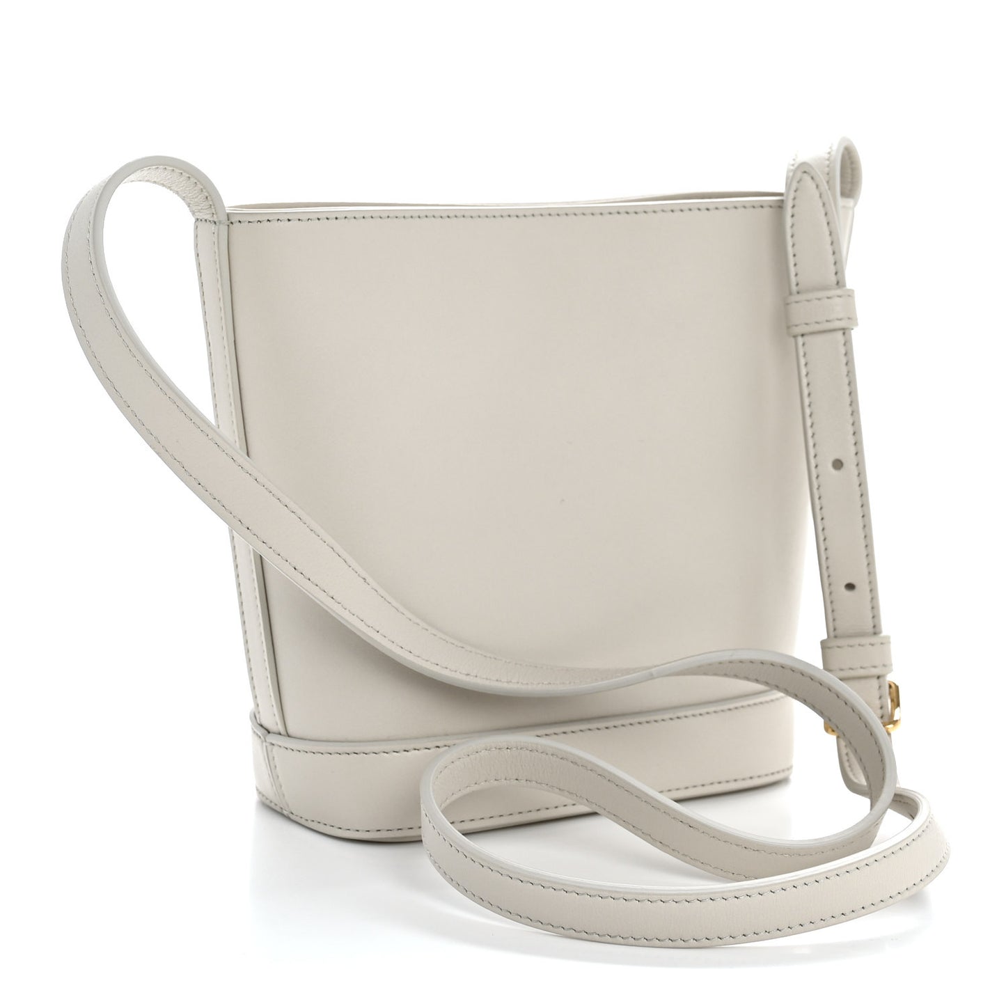 Smooth Calfskin Mini Cuir Triomphe Bucket Bag White