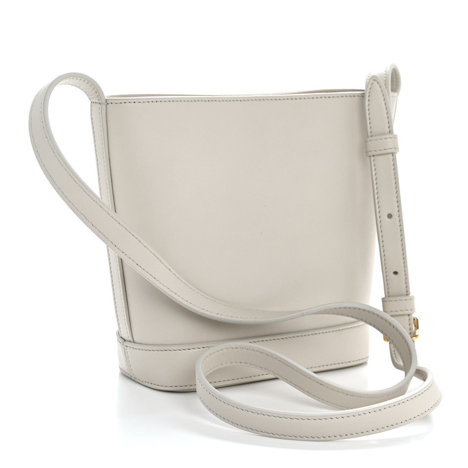 Celine Smooth Calfskin Mini Cuir Triomphe Bucket Bag White 3 of 12