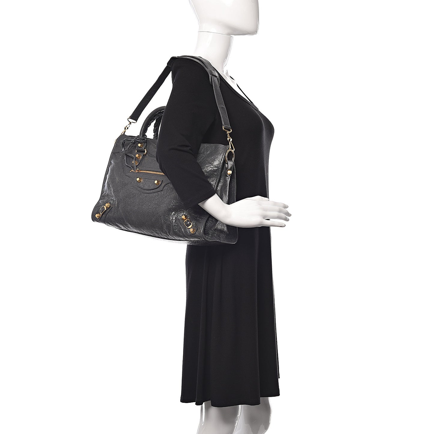 Agneau Giant 12 Gold Hardware City Gris Fossile