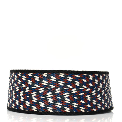 Hermes Toile Swift 50mm Sangle ZigZag Shoulder Strap Black White Deep Blue 2 of 5