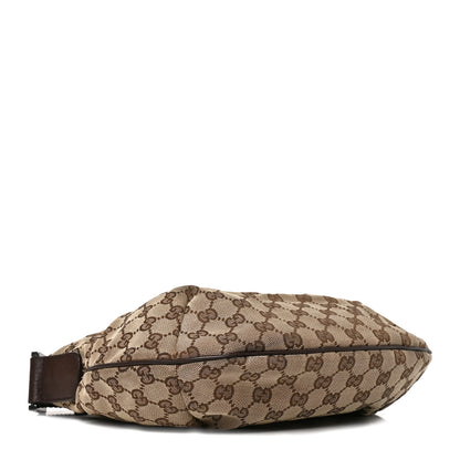 Gucci Monogram Web Medium Half Moon Hobo Dark Brown 4 of 10