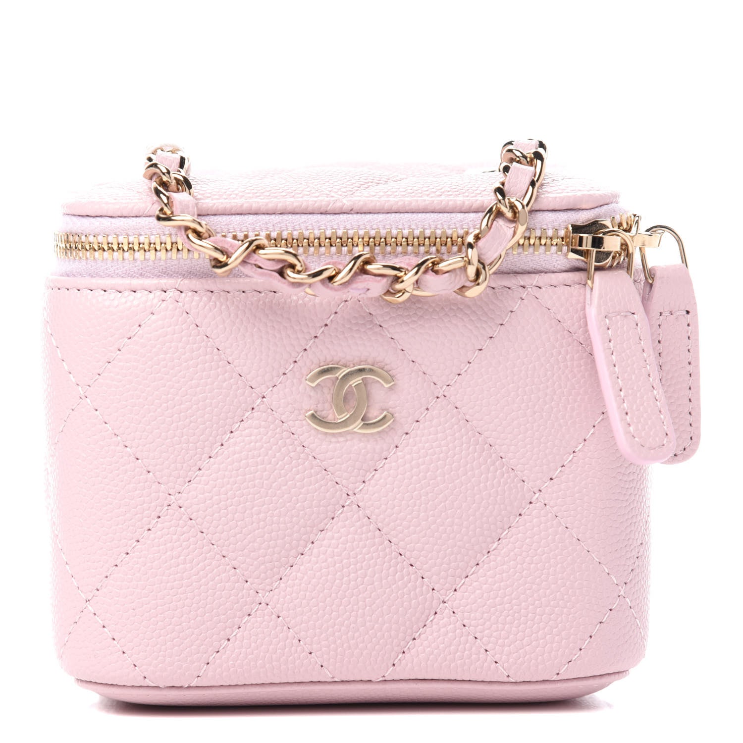 Chanel Caviar Quilted Mini Vanity Case With Chain Light Pink 1 of 11