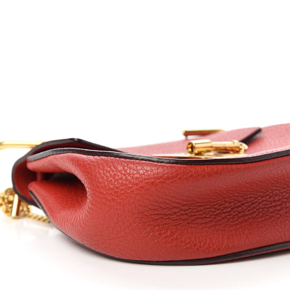 Chloe Grained Lambskin Mini Drew Shoulder Bag Plaid Red 6 of 10