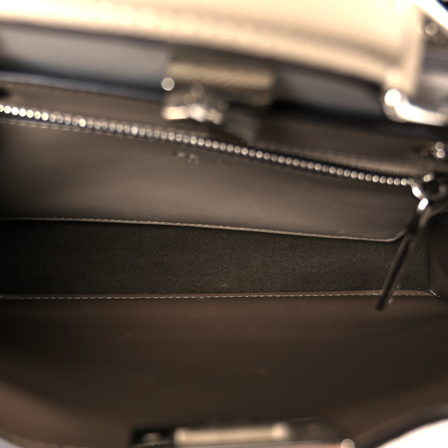 Fendi Cuoio Romano Striped Macro FF Bicolor Mini Peekaboo I SEE U Satchel Ghianda 6 of 11