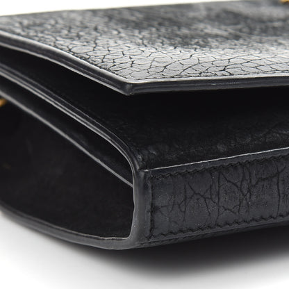 Saint Laurent Crocodile Embossed Nubuck Monogram Chain Wallet in Black 8 of 9