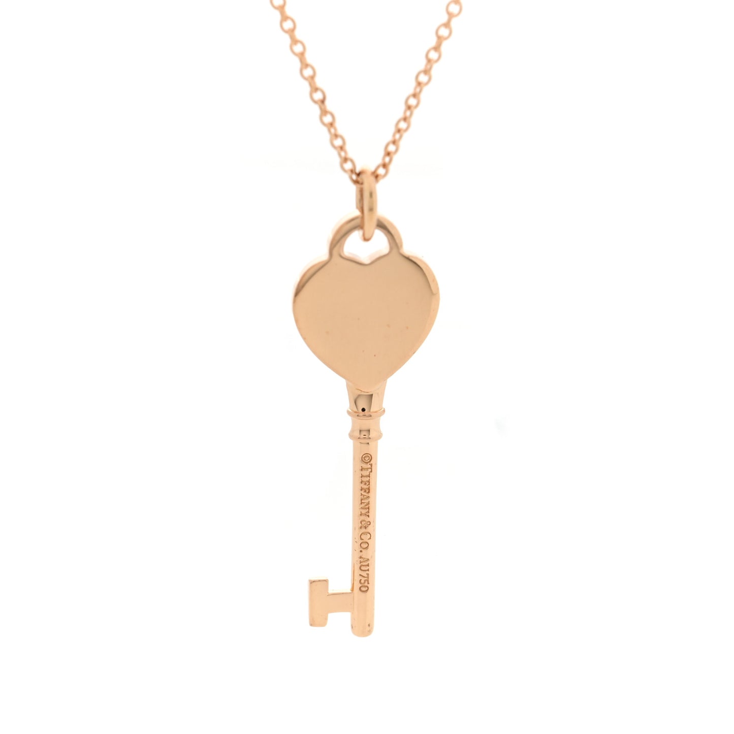 18K Rose Gold Return To Tiffany Heart Key Pendant Necklace
