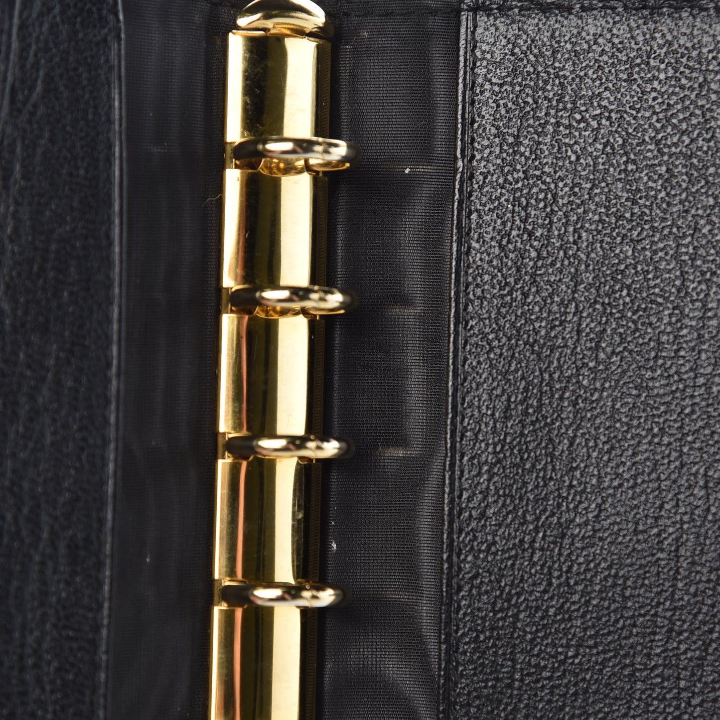 Goatskin Small Ring Agenda Planner Black