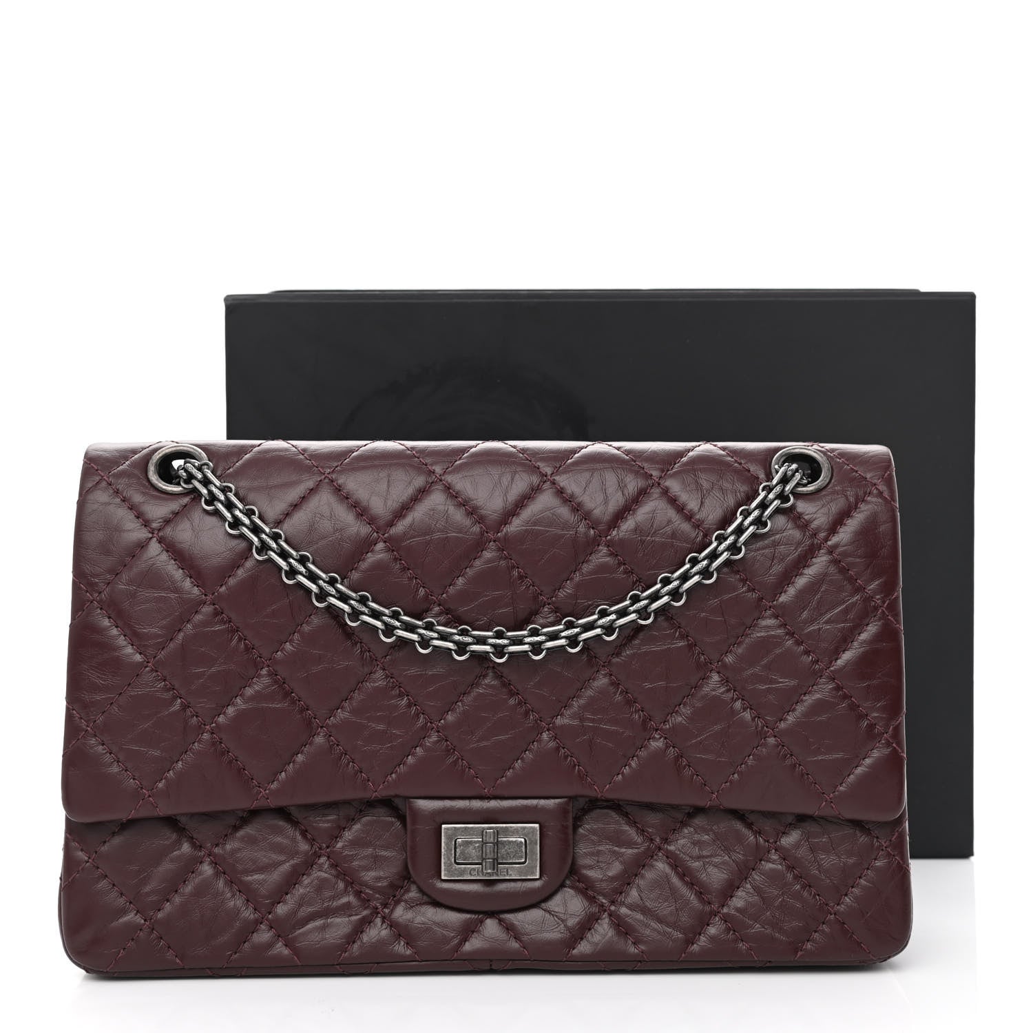 Chanel Aged Calfskin Quilted 2.55 Reissue 226 Flap Dark Burgundy 12 of 12